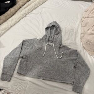 Gray Women's Cropped Hoodie